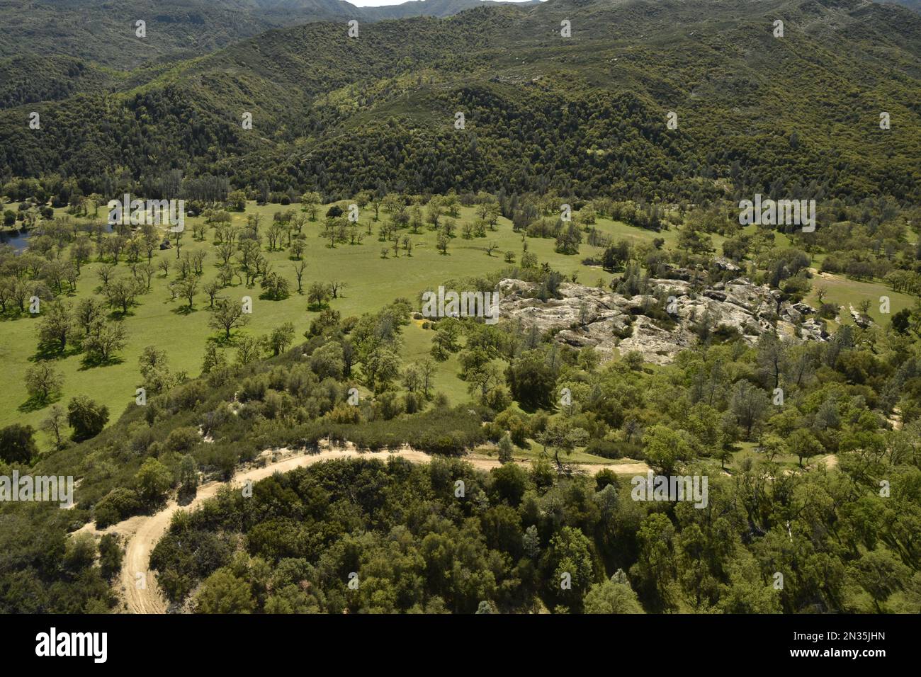 Antenne di Fort Hunter Liggett, California e dintorni, 10 aprile 2019. Foto Stock