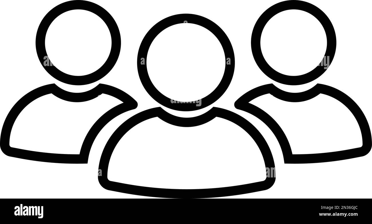Gruppo di persone icona della linea. Team di lavoratore. Simbolo del profilo utente. Raccolta di tre persone o gruppi di utenti. Simbolo persone. Mans o maschio - stock vecto Illustrazione Vettoriale