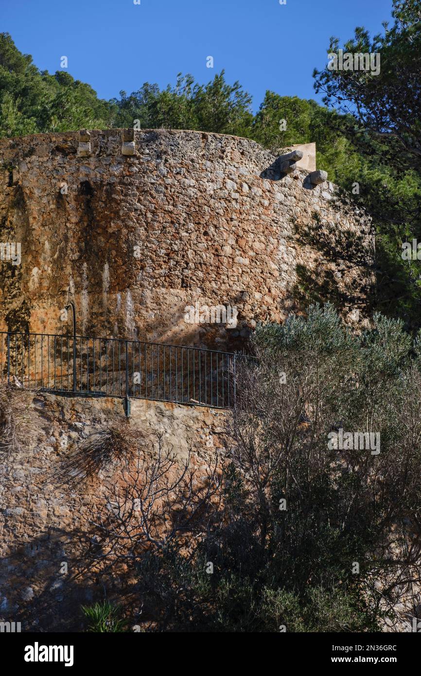 La torre del porto, Porto di Soller, Maiorca, Isole Baleari, Spagna Foto Stock