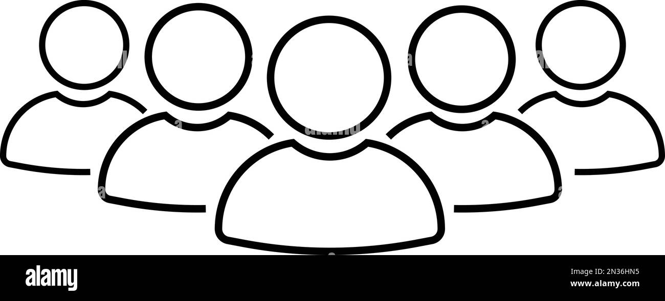 Gruppo di persone icona della linea. Team di lavoratore. Simbolo del profilo utente. Raccolta persone o gruppi di utenti. Simbolo persone. Mans o maschio - vettore stock Illustrazione Vettoriale