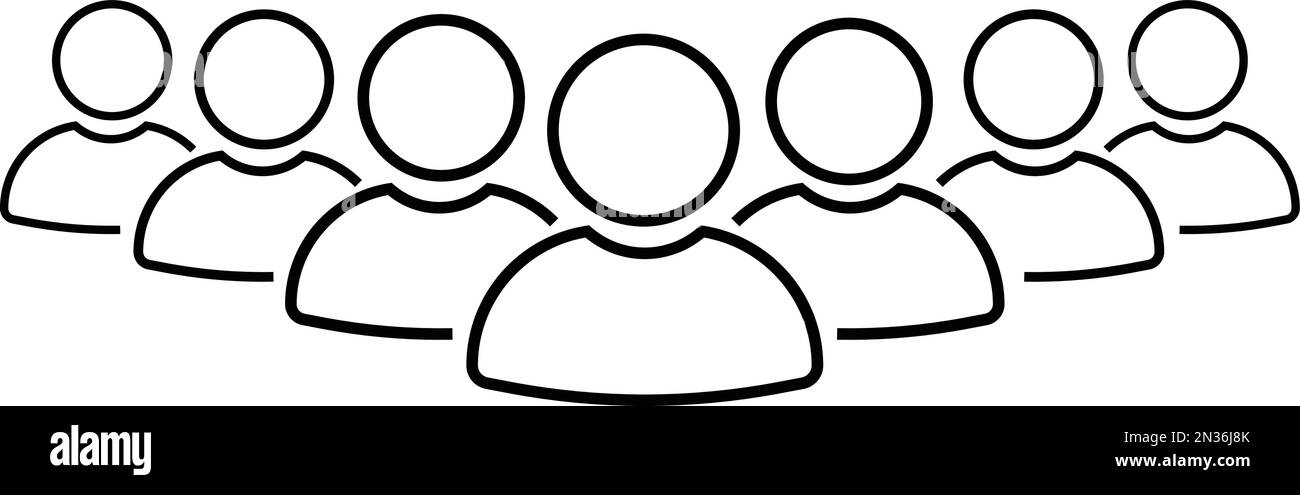 Gruppo di persone icona della linea. Team di lavoratore. Simbolo del profilo utente. Raccolta persone o gruppi di utenti. Simbolo persone. Mans o maschio - vettore stock Illustrazione Vettoriale