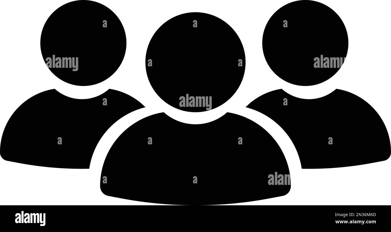 Gruppo di persone con icone impostate. Team di lavoratore. Simbolo del profilo utente. Gruppo di persone o gruppo di utenti. Simbolo persone. Mans o maschio - vettore stock Illustrazione Vettoriale