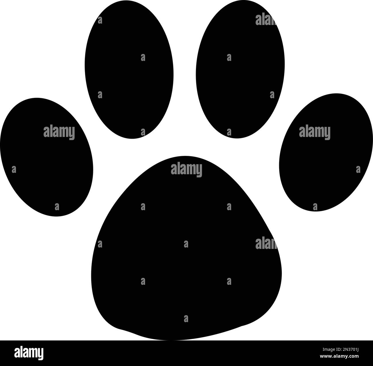 Stampa Paw di cane, gatto, cucciolo di impronta animale domestico, icona di stampa piede animale Illustrazione Vettoriale