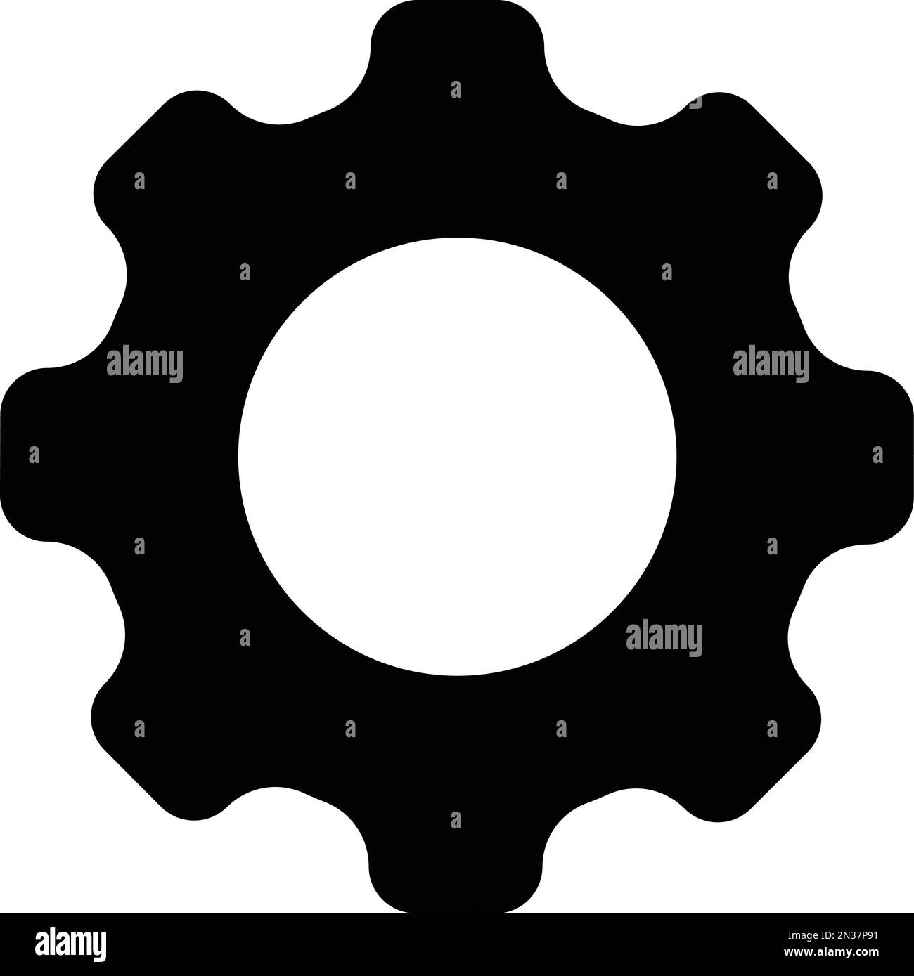 Impostazione vettore icone, Strumenti, Cog, segno ingranaggio. Informazioni sull'account dell'opzione Guida. Stile piatto alla moda per design grafico, logo, app mobile Illustrazione Vettoriale