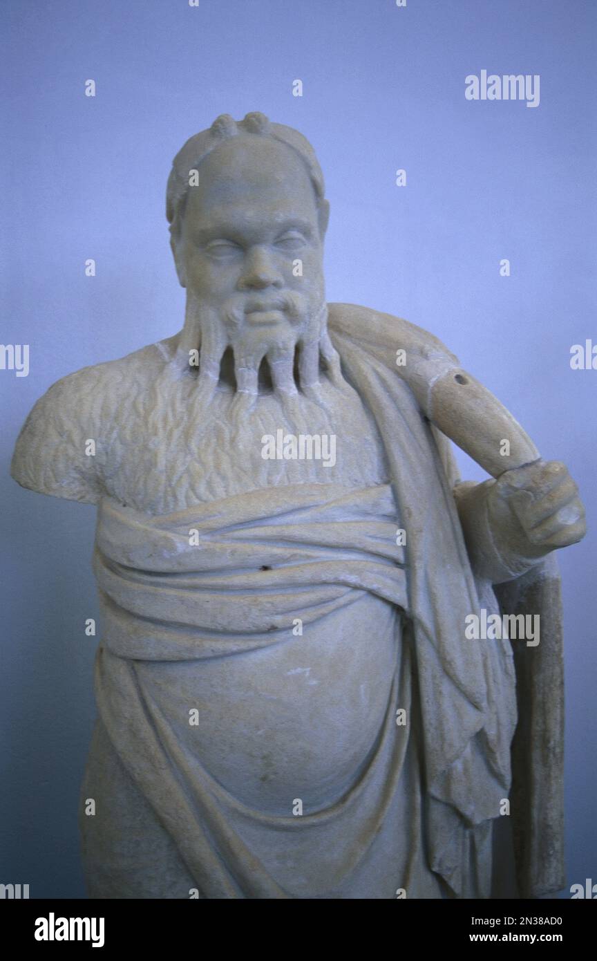 Statua di antico sito archeologico di Delos, Grecia Foto Stock