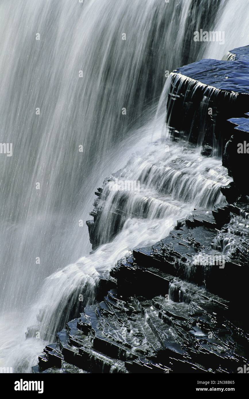 Close-Up di Kakabeka Falls, Kakabeka Falls Provincial Park, Ontario, Canada Foto Stock