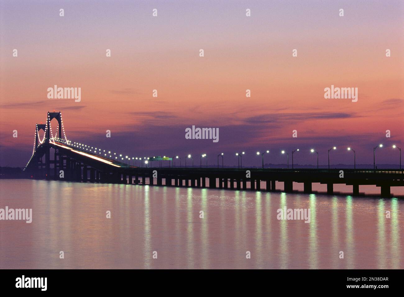 Claiborne Pell Newport Bridge, Newport, Rhode Island, STATI UNITI D'AMERICA Foto Stock