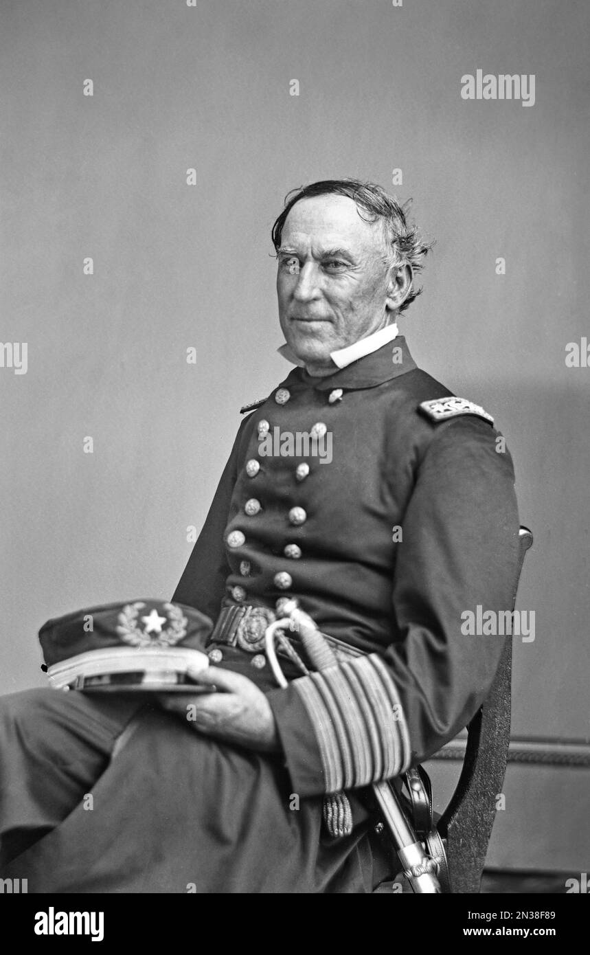 David G. Farragut (1801-1870), Ammiraglio americano, Stati Uniti Navy, Mathew Brady Studio, 1860 Foto Stock