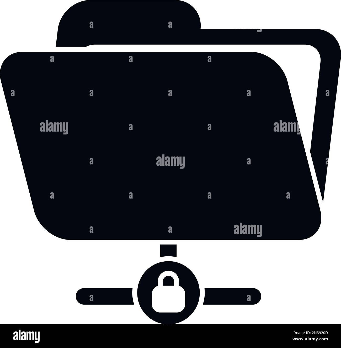 Icona protezione password cartella di rete vettore semplice. Accesso personale. Schermata dell'app Illustrazione Vettoriale