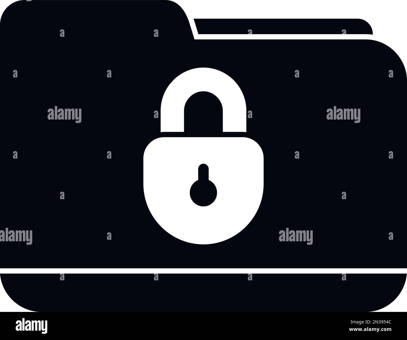 Vettore semplice icona servizio cartella. Protezione tramite password. App portatile Illustrazione Vettoriale