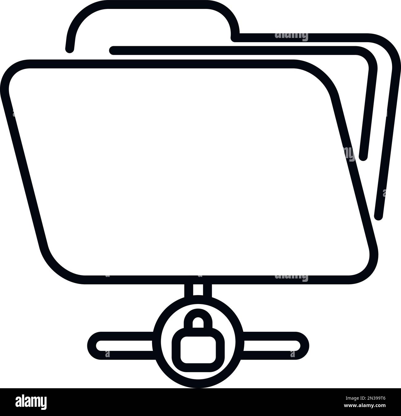 Icona di protezione password cartella di rete vettoriale. Accesso personale. Schermata dell'app Illustrazione Vettoriale