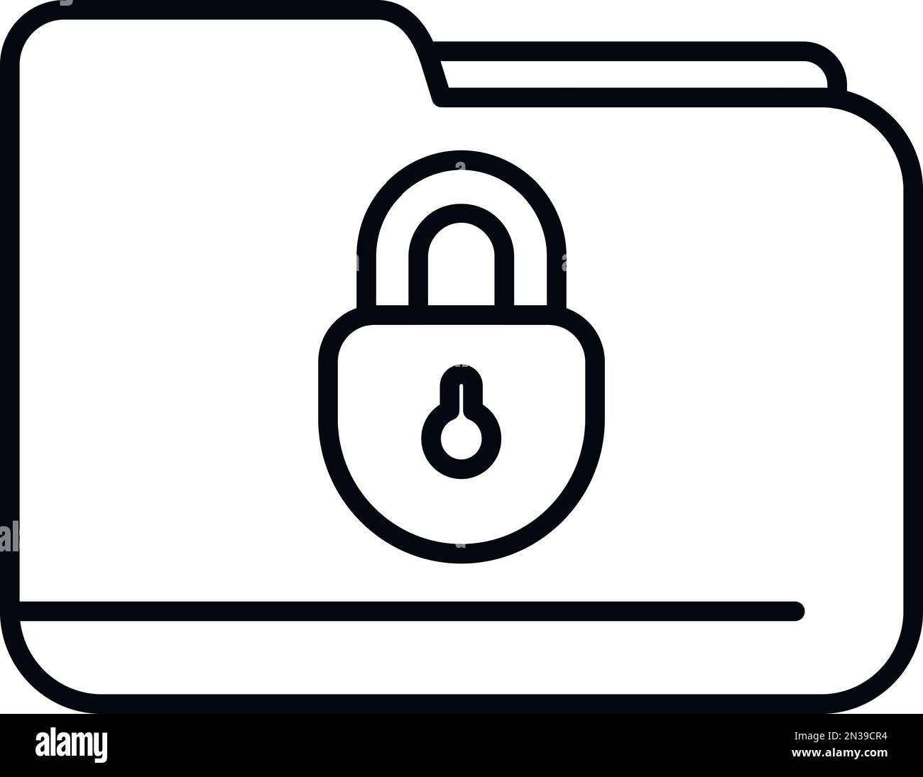 Vettore flat dell'icona del servizio cartella. Protezione tramite password. App portatile Illustrazione Vettoriale