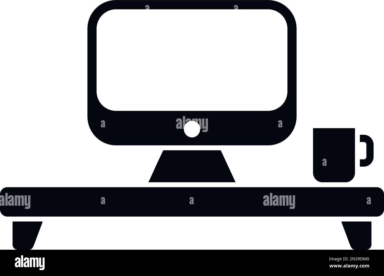 Computer ergonomico posto di lavoro icona semplice vettore. Ufficio SIT. Colonna vertebrale corretta Illustrazione Vettoriale