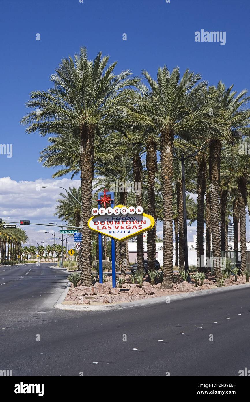 Benvenuti a Las Vegas segno, Las Vegas Blvd, Las Vegas, Nevada, STATI UNITI D'AMERICA Foto Stock