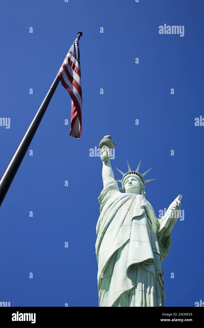 Statua della Libertà, New York New York Hotel and Casino, Paradiso, Las Vegas, Nevada, STATI UNITI D'AMERICA Foto Stock