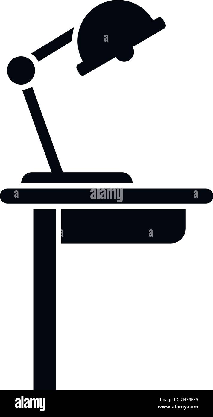 Icona lampada area di lavoro vettore semplice. Ufficio SIT. Posizione corretta Illustrazione Vettoriale