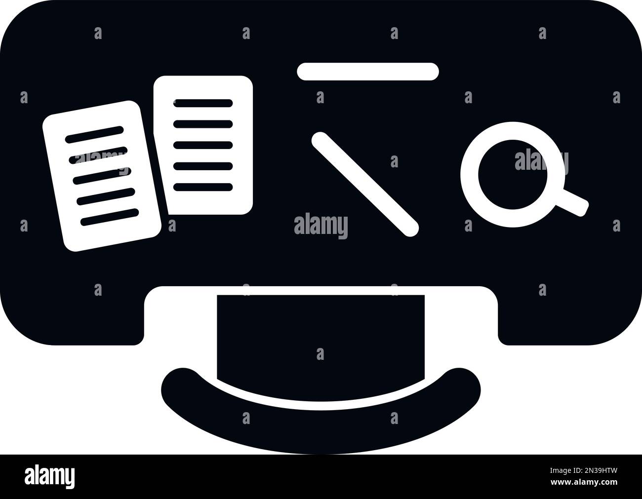 Vista dall'alto icona ergonomica del posto di lavoro vettore semplice. Tavolo da ufficio. Postura di lavoro Illustrazione Vettoriale