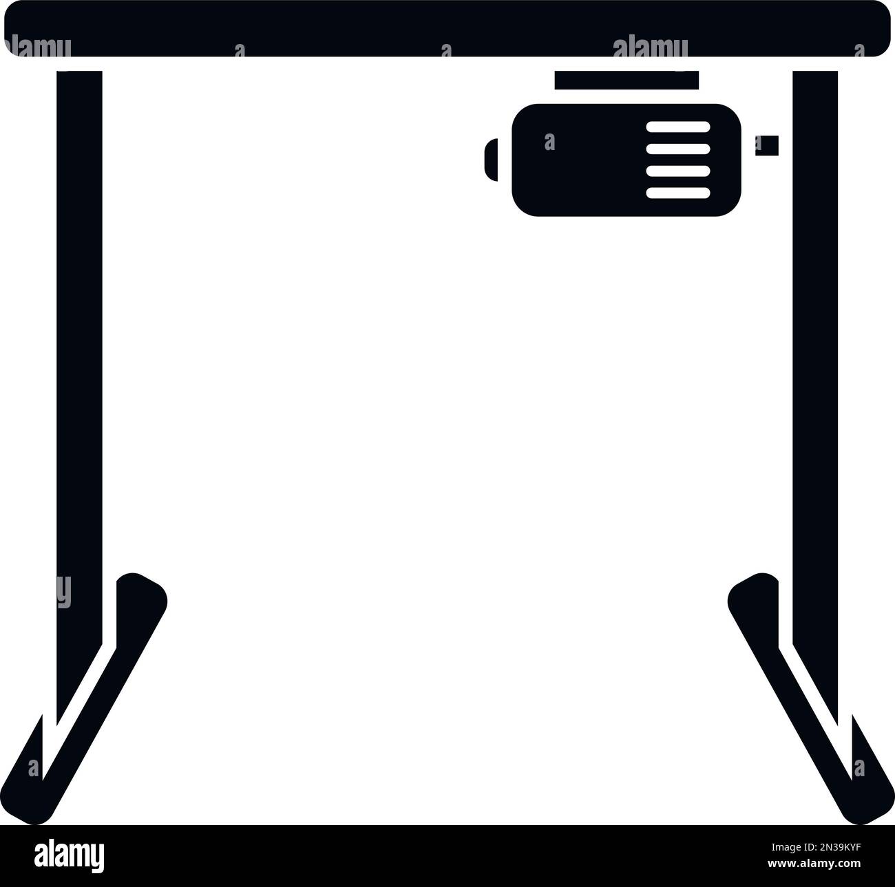 Altezza regolabile scrivania icona semplice vettore. Ambiente di lavoro. Lavoro corretto Illustrazione Vettoriale