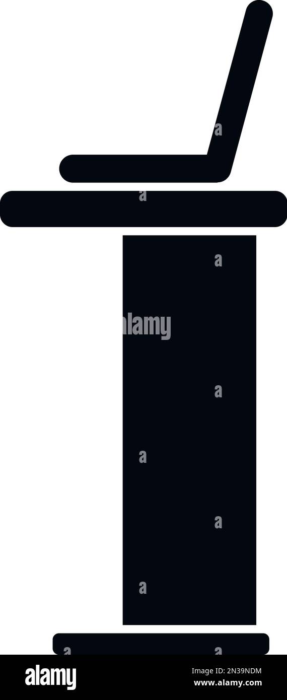 Notebook grande icona stand semplice vettore. Ambiente di lavoro da tavolo. Collo da scrivania Illustrazione Vettoriale