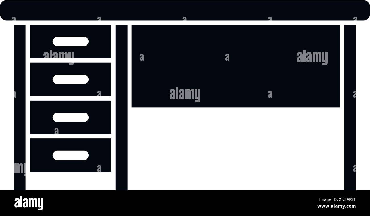 Icona di Office desk vettore semplice. Posizione seduta. Posizione corretta Illustrazione Vettoriale