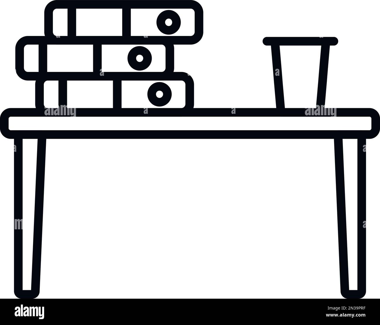 Vettore di contorno dell'icona di Office Workplace. Postura di lavoro. Dorso posteriore Illustrazione Vettoriale