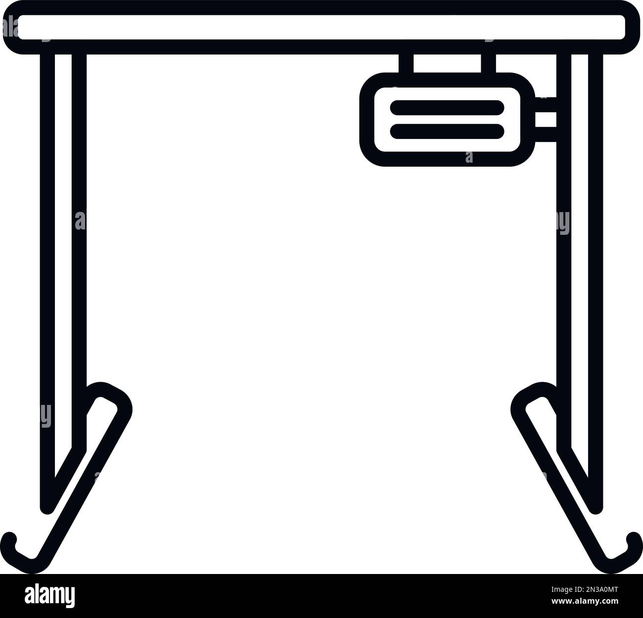 Vettore di contorno icona regolabile per le cosce. Ambiente di lavoro. Lavoro corretto Illustrazione Vettoriale