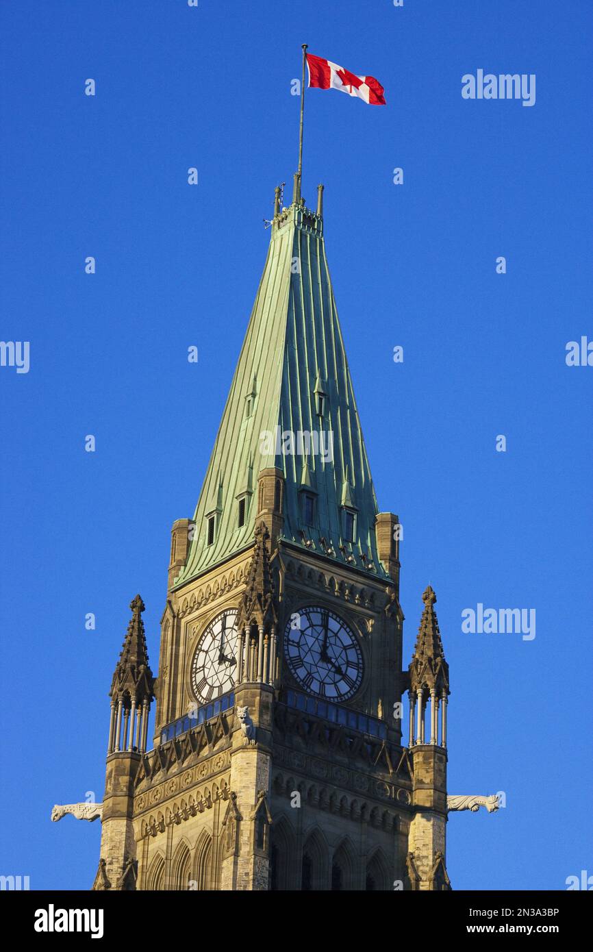 Torre di pace, gli edifici del Parlamento europeo, di Parliament Hill, Ottawa, Ontario, Canada Foto Stock