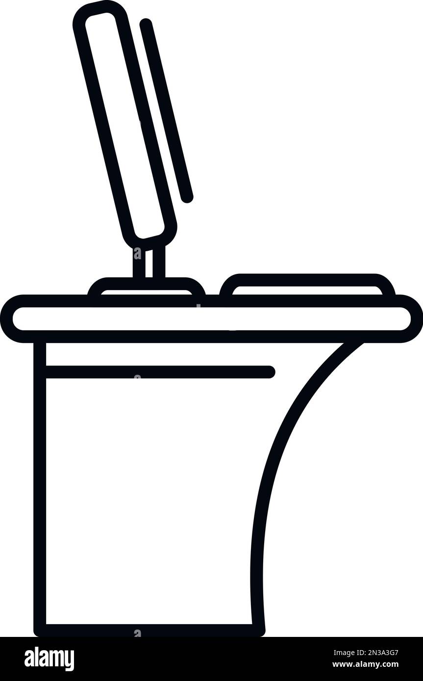 Grande icona del luogo di lavoro vettore di contorno. Posizione destra. Colonna vertebrale da lavoro Illustrazione Vettoriale