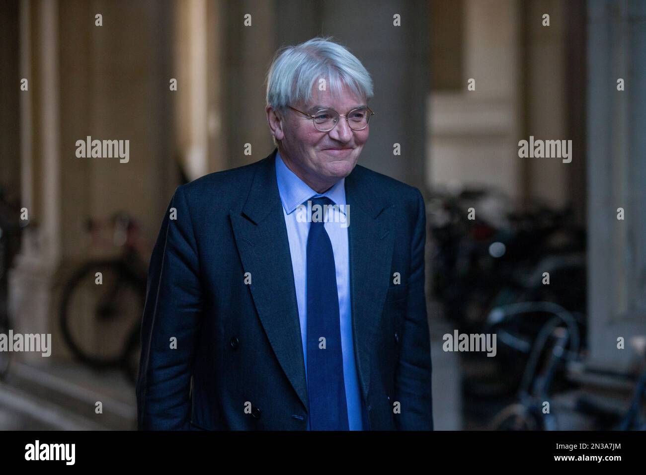 Londra, Inghilterra, Regno Unito. 7th Feb, 2023. Il Segretario di Stato per lo sviluppo internazionale ANDREW MITCHELL è visto lasciare 10 Downing Street dopo la riunione del gabinetto. (Credit Image: © Tayfun Salci/ZUMA Press Wire) SOLO PER USO EDITORIALE! Non per USO commerciale! Foto Stock