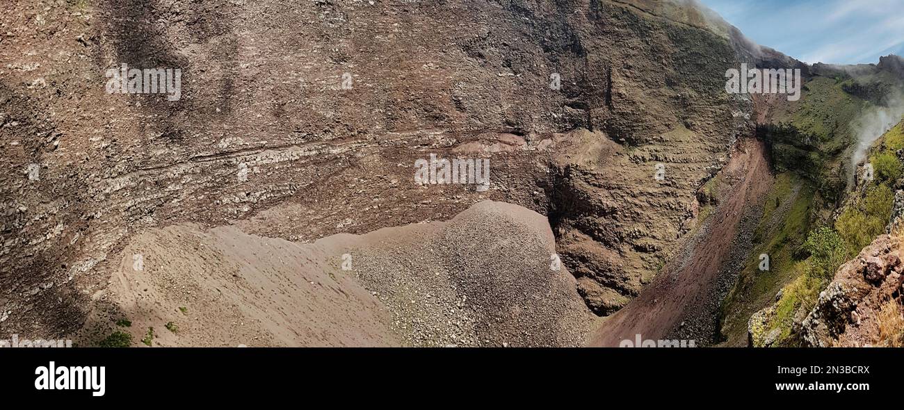 Il cratere del Vesuvio, Napoli, Campania, Italia Foto Stock