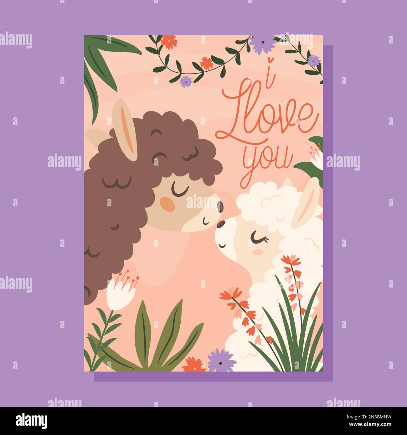 Ti voglio bene. Due coppie di lama innamorati. Il concetto di biglietto giornaliero di San Valentino. Illustrazione vettoriale Illustrazione Vettoriale