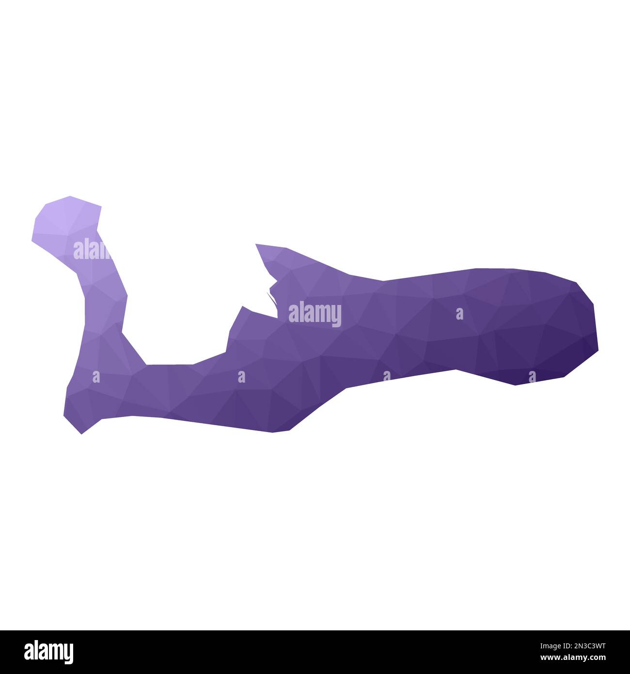 Mappa Cayman. Stile geometrico contorno paese. Fantastica illustrazione vettoriale viola. Illustrazione Vettoriale