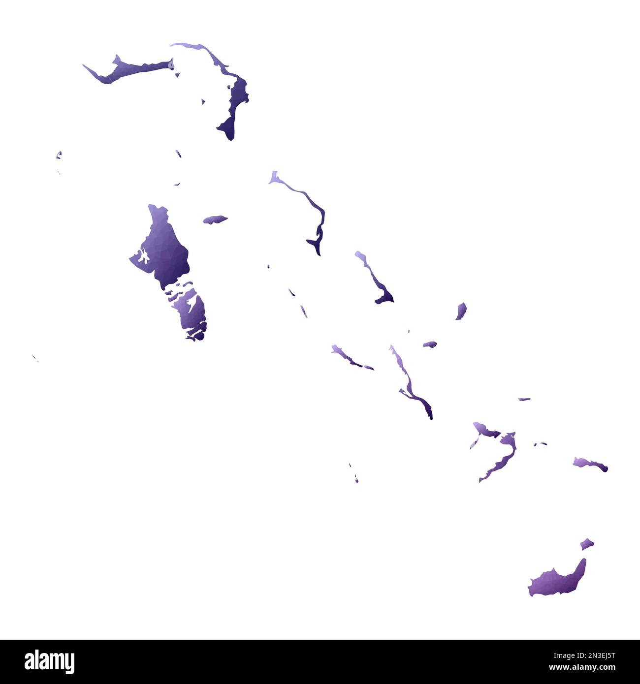 Mappa delle Bahamas. Stile geometrico contorno paese. Illustrazione vettoriale viola di classe. Illustrazione Vettoriale