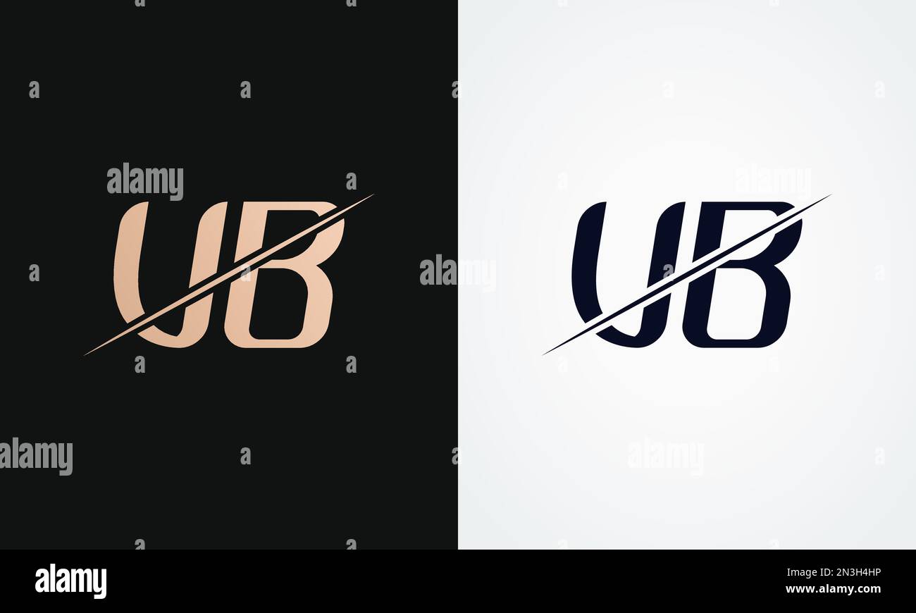 Modello vettoriale di progettazione del logo VB Letter. Design con logo Vb in oro e nero Illustrazione Vettoriale