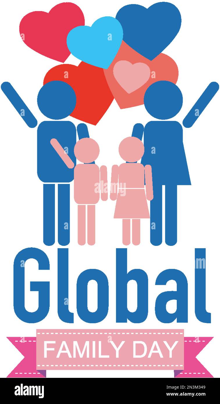 Illustrazione del design del banner per la Giornata Mondiale della Famiglia Illustrazione Vettoriale