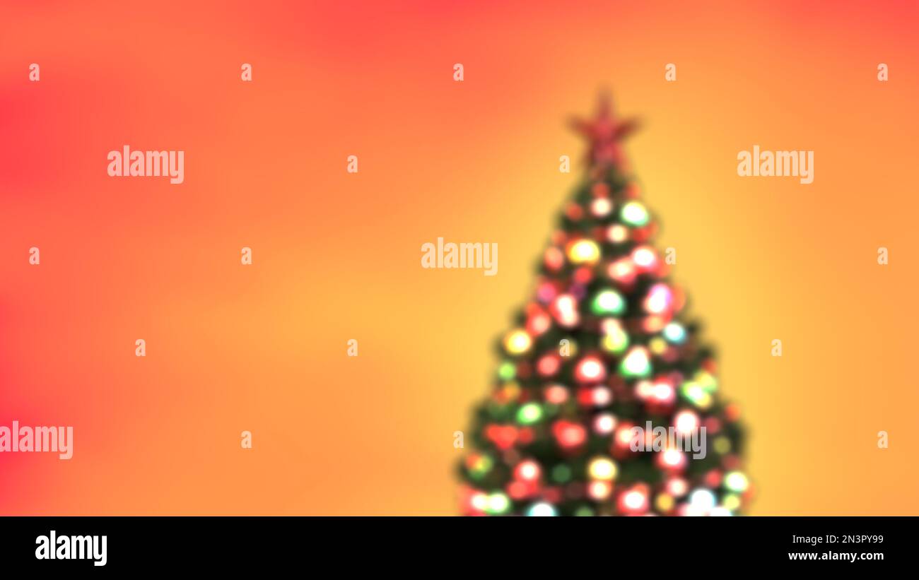 Astratto sfondo di natale con luci sfocate 3D illustrazione Foto Stock