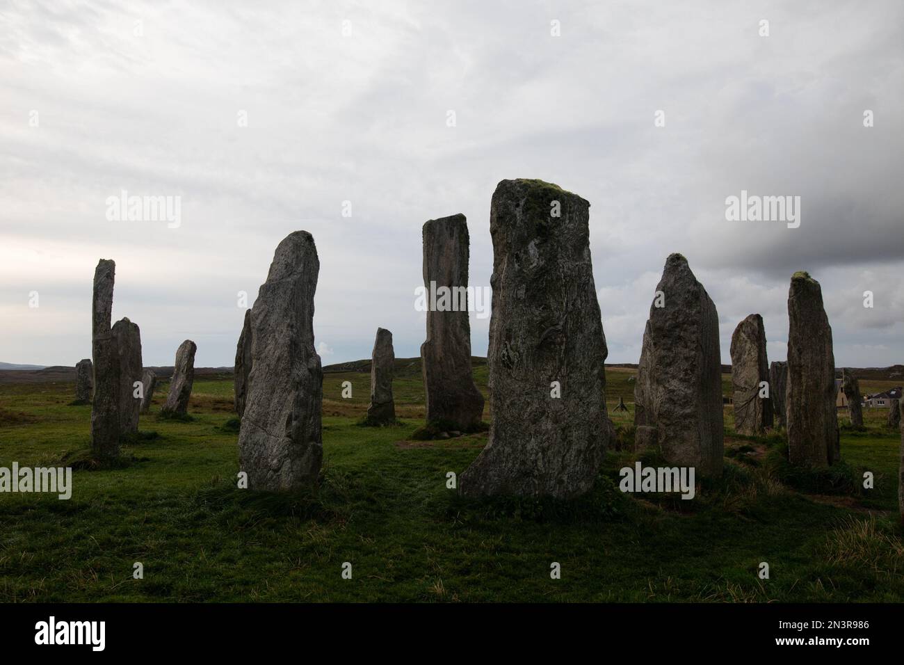 Callanish Stones Isola di Lewis Scozia ( Standing Stone Circle ) Foto Stock