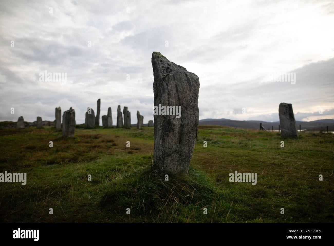 Callanish Stones Isola di Lewis Scozia ( Standing Stone Circle ) Foto Stock