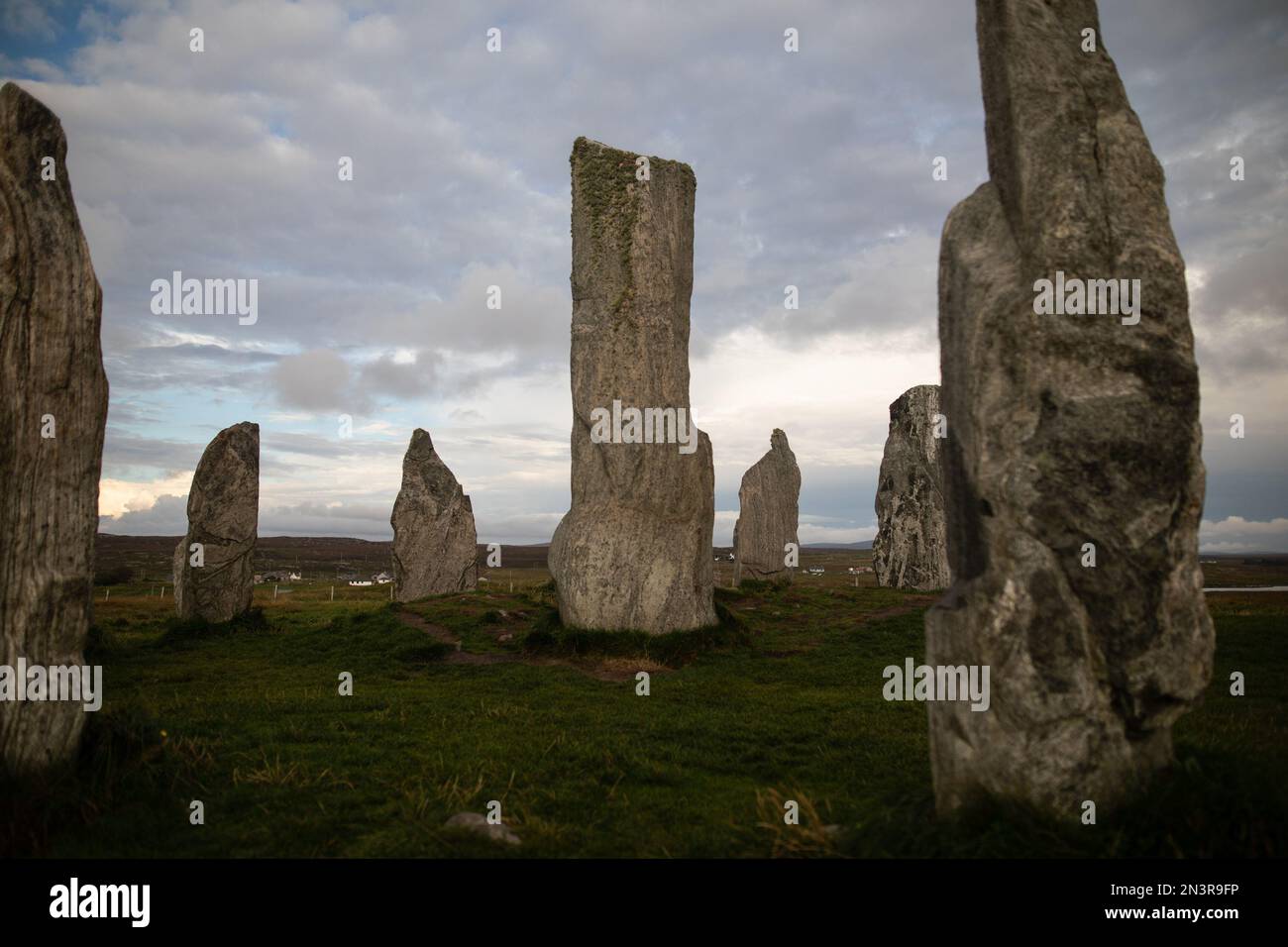 Callanish Stones Isola di Lewis Scozia ( Standing Stone Circle ) Foto Stock