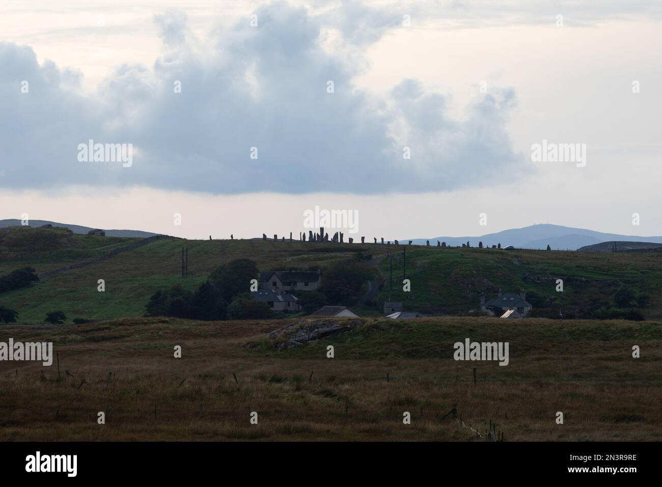 Calanais Stones standing, Scozia Foto Stock