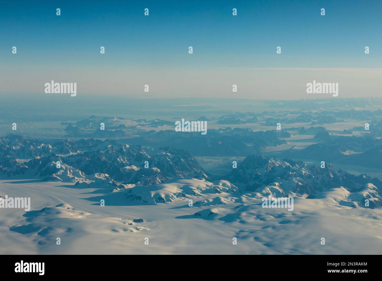 Campo di ghiaccio Groenlandia dall'alto Foto Stock