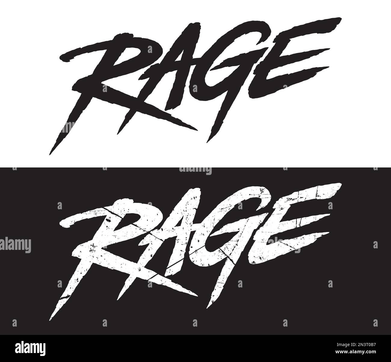 RABBIA. Set di design per scrittura a mano. Illustrazione vettoriale. Illustrazione Vettoriale