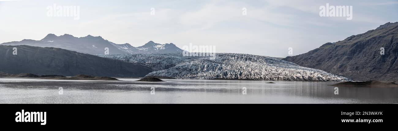 Lingua del ghiacciaio di Kverkfjoell sul ghiacciaio di Vatnajoekull, Parco Nazionale di Vatnajoekull, Austurland, Islanda Foto Stock