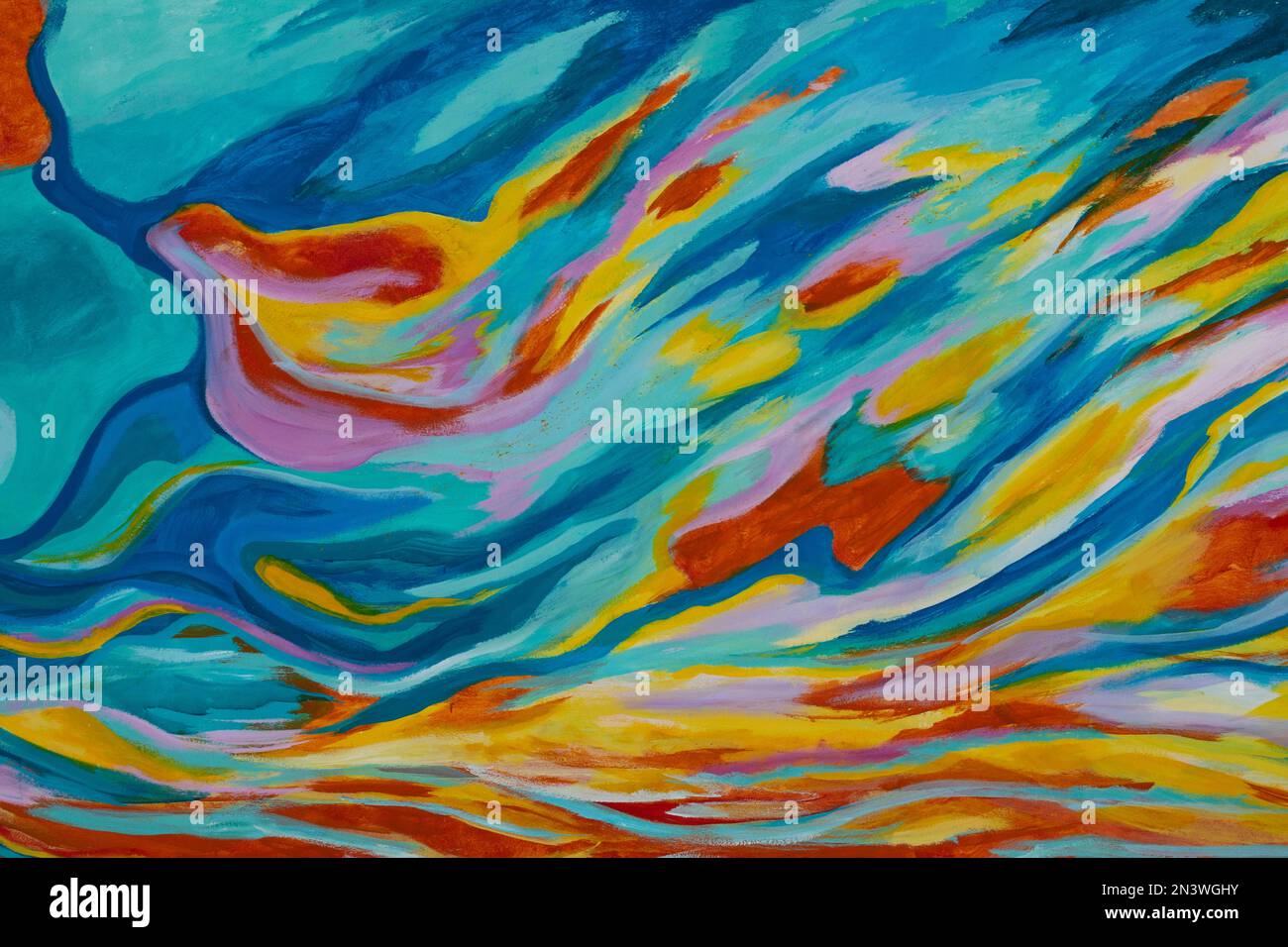 Graffiti colorati sulla facciata di una casa, Vila Franca do campo, Isola di Sao Miguel, Azzorre, Portogallo Foto Stock