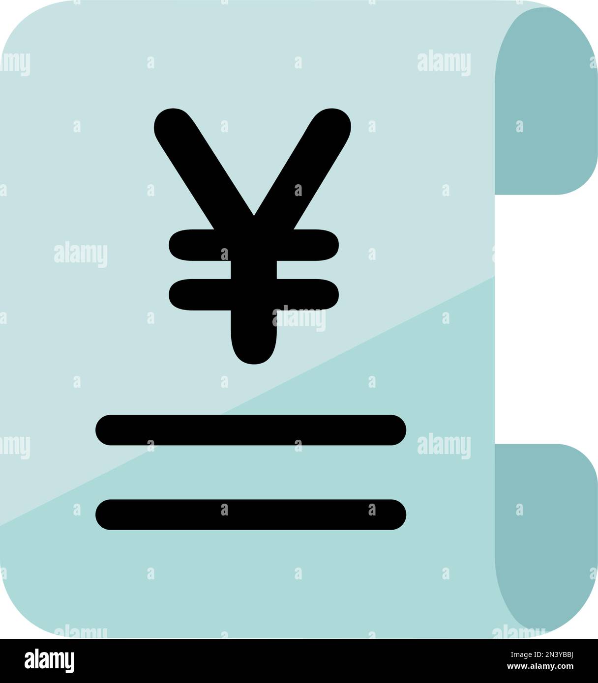 Ricevuta , illustrazione icona vettore fattura ( JPY , yen giapponese ) Illustrazione Vettoriale