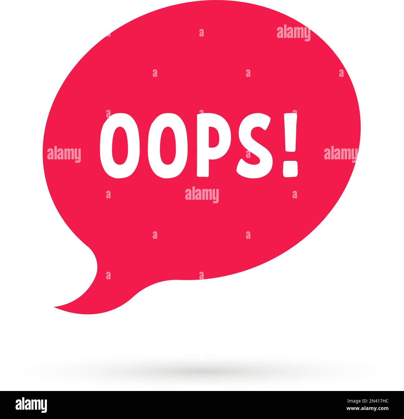 logo oops rosso isolato su bianco Illustrazione Vettoriale