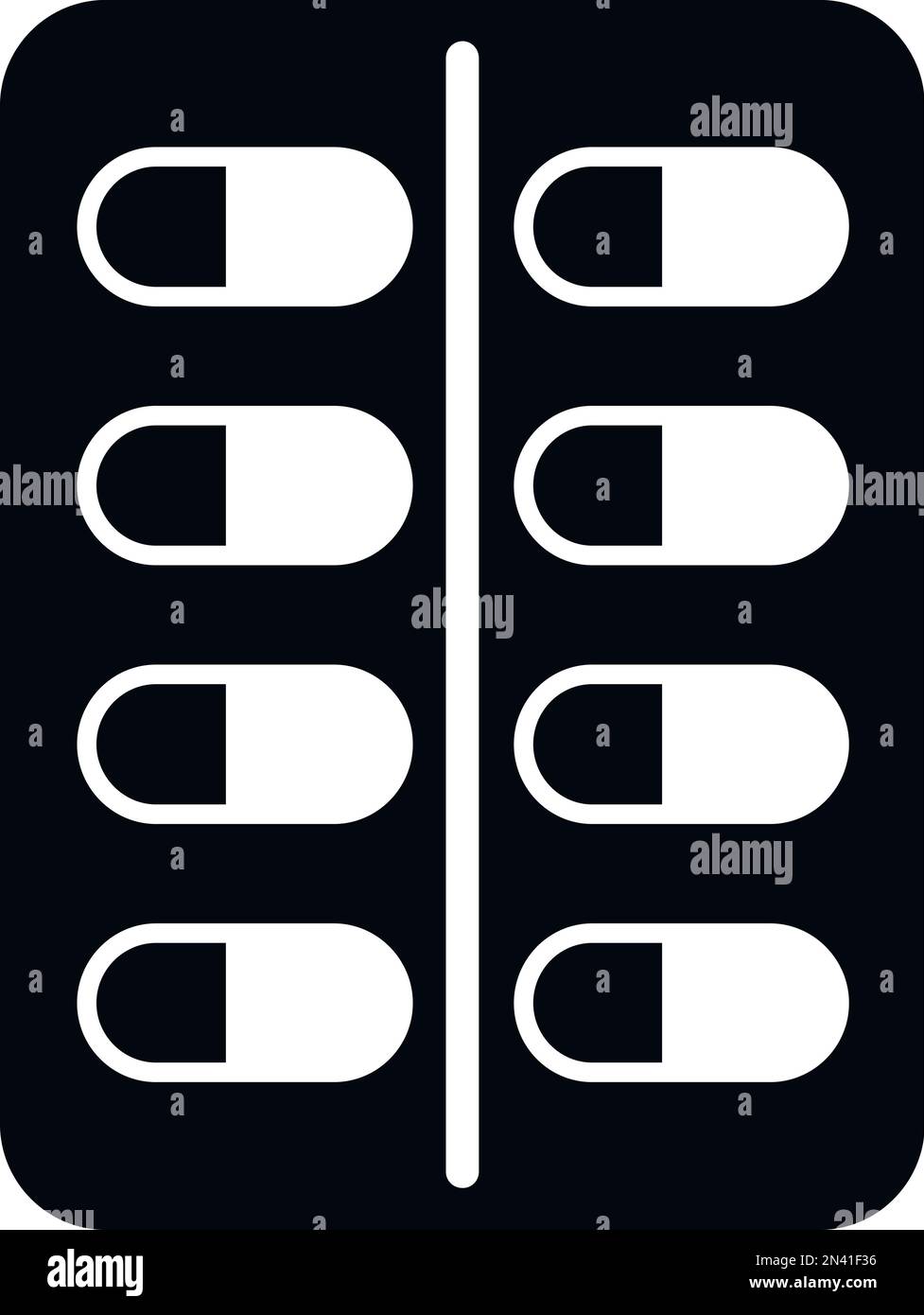 Pillola blister icona semplice vettore. Resistenti ai batteri. Immunitaria medica Illustrazione Vettoriale