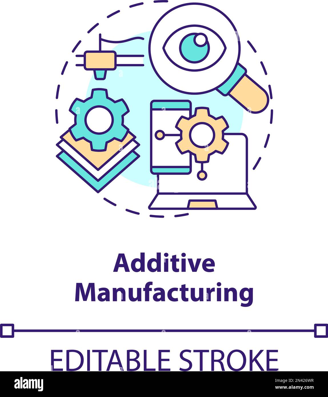 Icona del concetto di produzione additiva Illustrazione Vettoriale