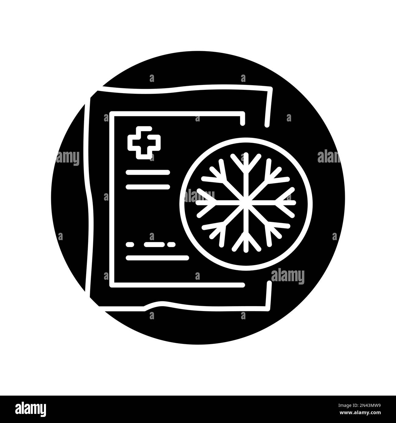 Icona della linea di colore della compressione istantanea a freddo. Pronto soccorso. Assistenza medica. Illustrazione Vettoriale