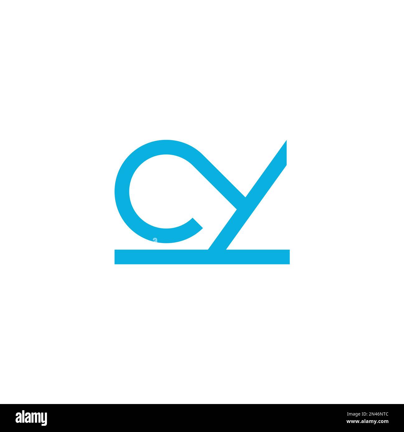 lettera cy semplice loop linea geometrica vettore logo Illustrazione Vettoriale